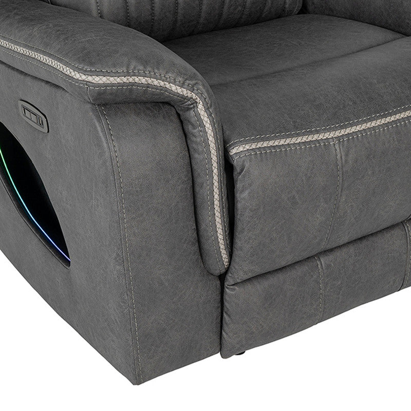 Arturus Dark Gray Power Recliner - Ornate Home