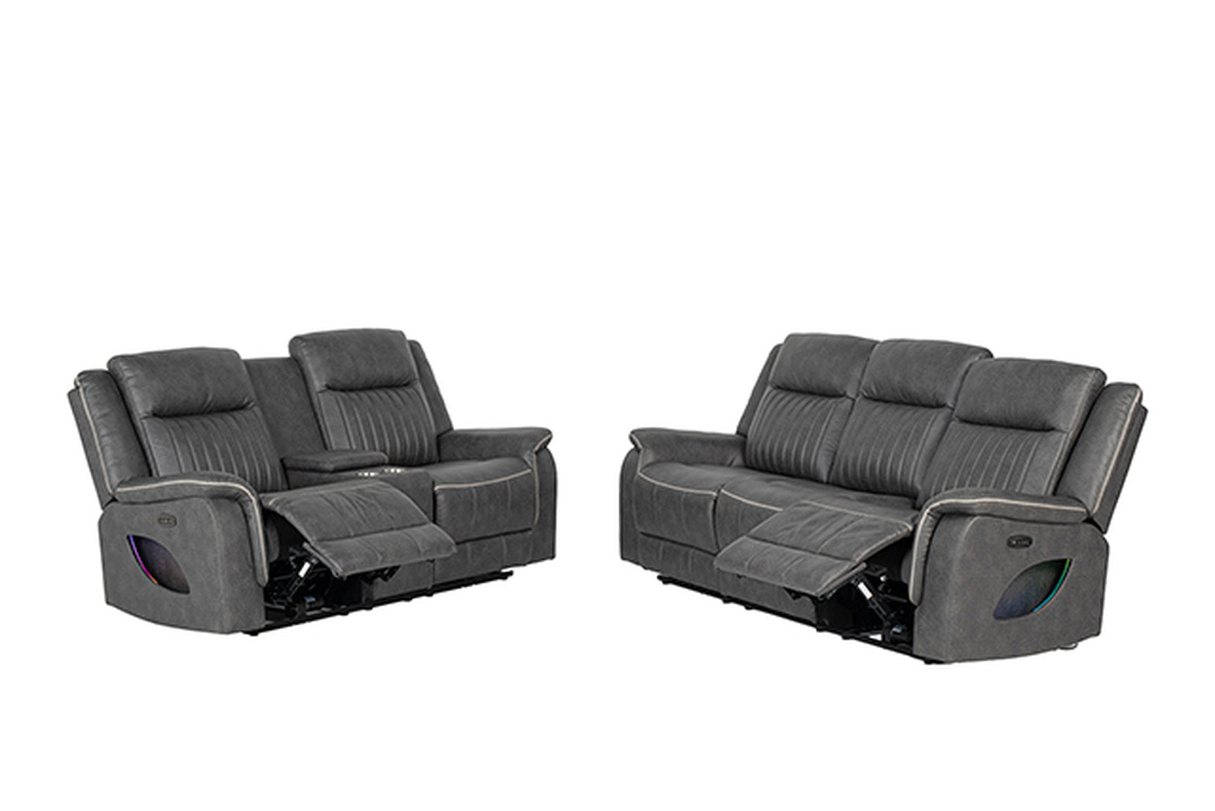 Arturus Dark Gray Power Sofa + Loveseat - Ornate Home