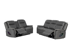 Arturus Dark Gray Power Sofa + Loveseat - Ornate Home