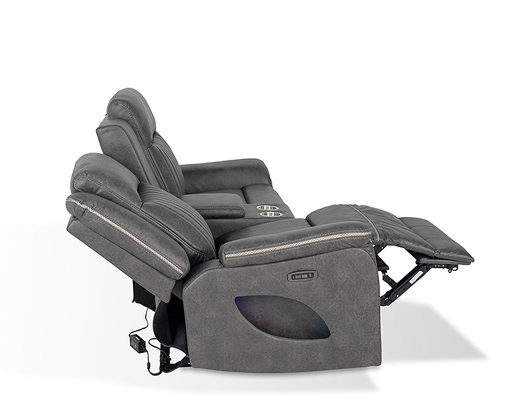 Arturus Dark Gray Power Sofa + Loveseat - Ornate Home
