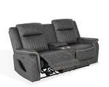 Arturus Dark Gray Power Sofa + Loveseat - Ornate Home