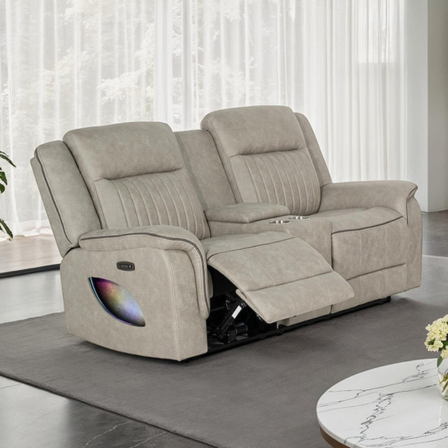 Arturus Light Brown Power Loveseat - Ornate Home