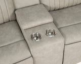 Arturus Light Brown Power Loveseat - Ornate Home