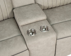 Arturus Light Brown Power Loveseat - Ornate Home