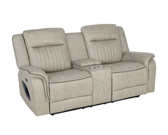 Arturus Light Brown Power Loveseat - Ornate Home