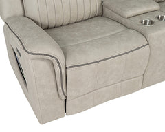 Arturus Light Brown Power Loveseat - Ornate Home
