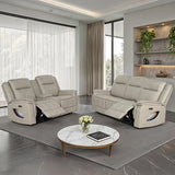 Arturus Light Brown Power Sofa + Loveseat - Ornate Home