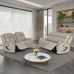 Arturus Light Brown Power Sofa + Loveseat - Ornate Home