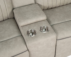 Arturus Light Brown Power Sofa + Loveseat - Ornate Home