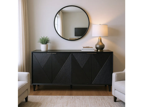 Arvada Black Four-Door Sideboard - Ornate Home