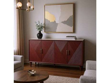 Arvada Red Four-Door Sideboard - Ornate Home