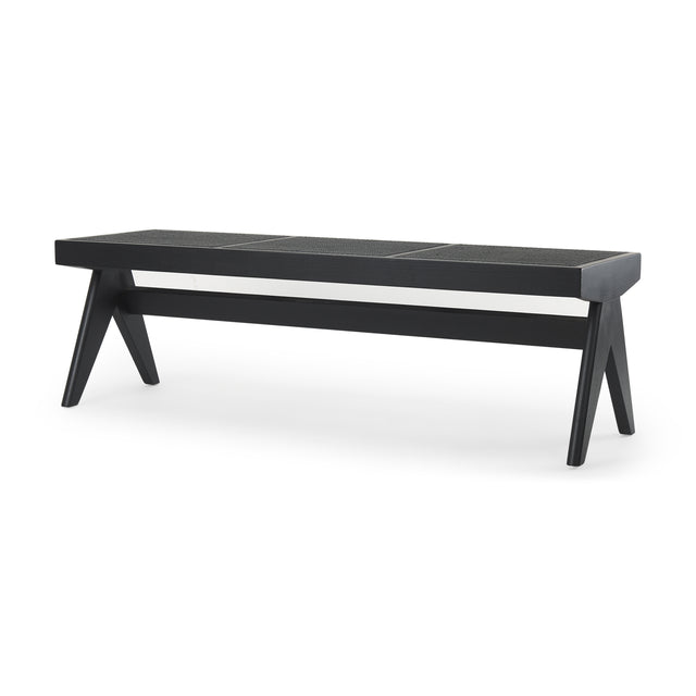 Arvin Black Wooden Bench - Ornate Home