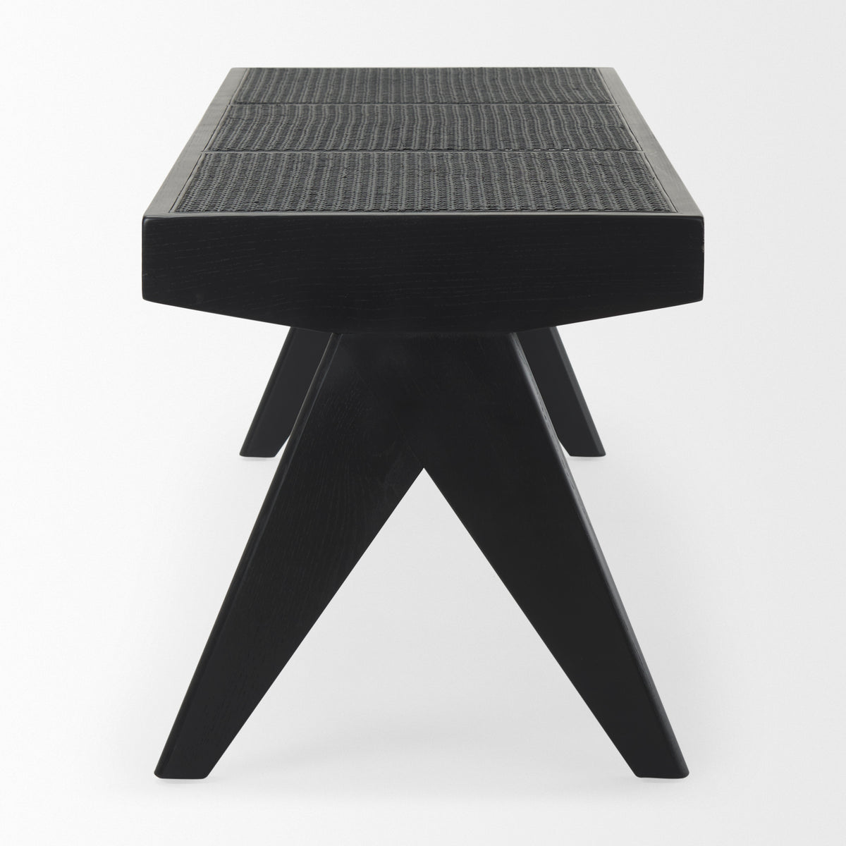 Arvin Black Wooden Bench - Ornate Home