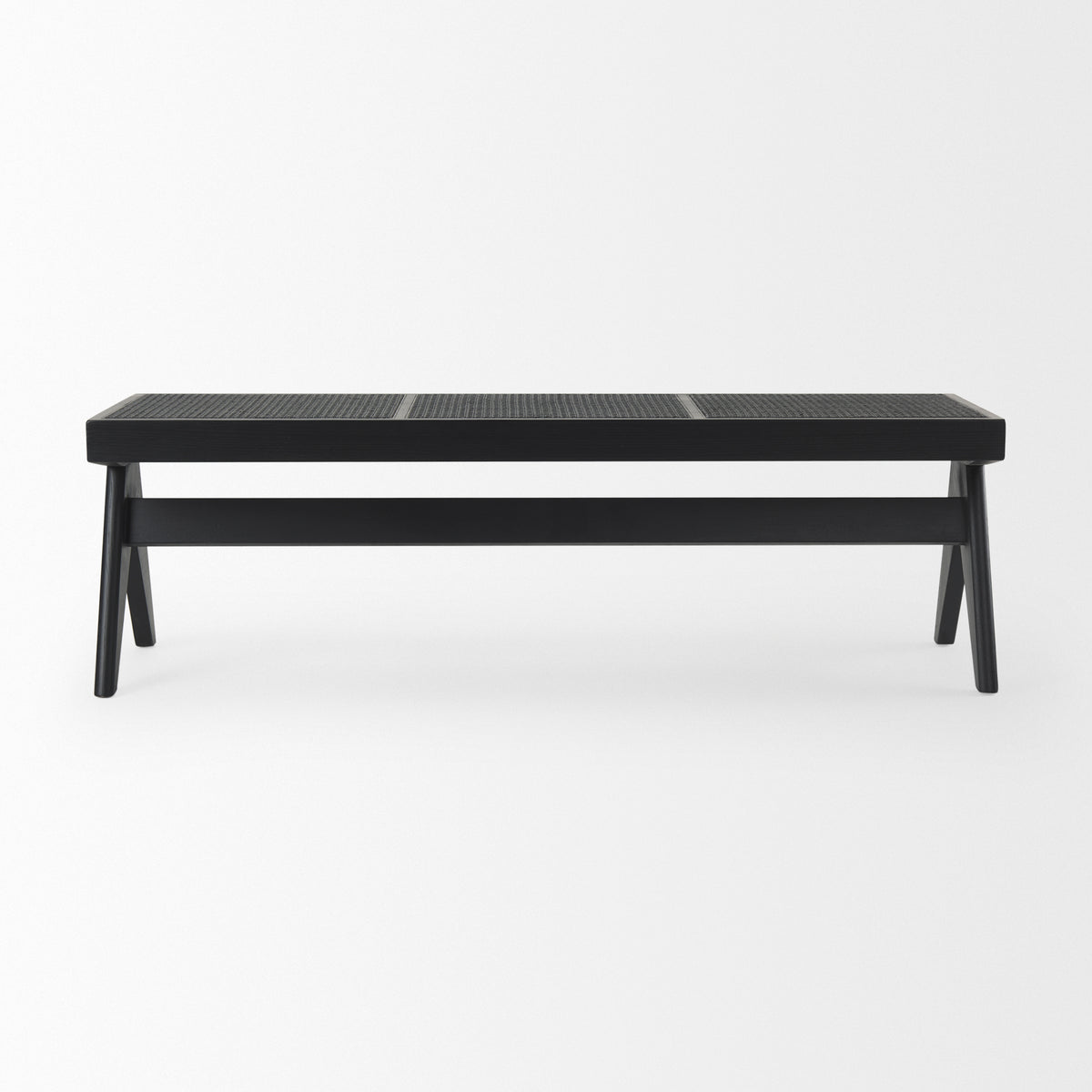 Arvin Black Wooden Bench - Ornate Home