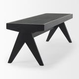 Arvin Black Wooden Bench - Ornate Home