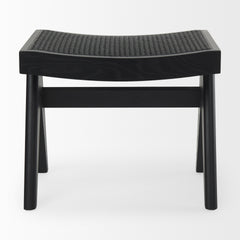Arvin Black Wooden Stool - Ornate Home