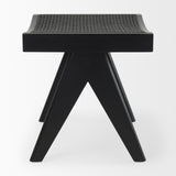 Arvin Black Wooden Stool - Ornate Home