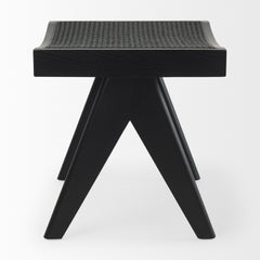 Arvin Black Wooden Stool - Ornate Home