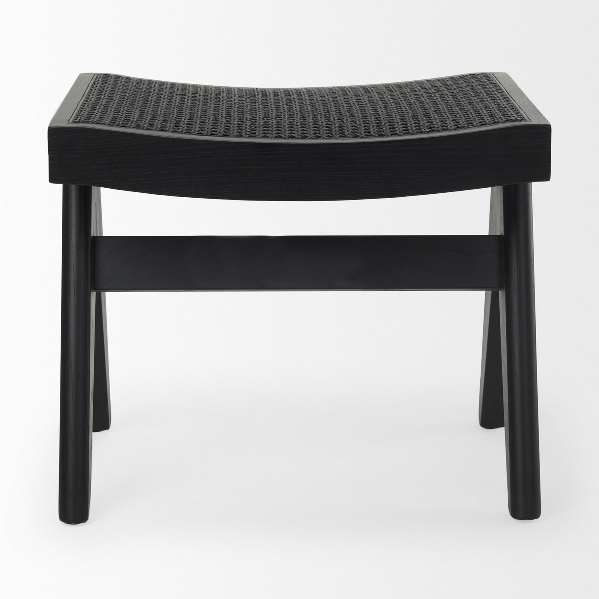 Arvin Black Wooden Stool - Ornate Home