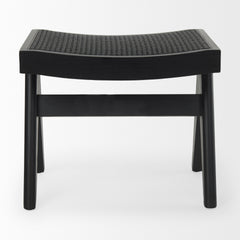Arvin Black Wooden Stool - Ornate Home