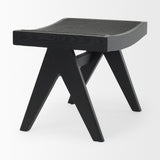 Arvin Black Wooden Stool - Ornate Home