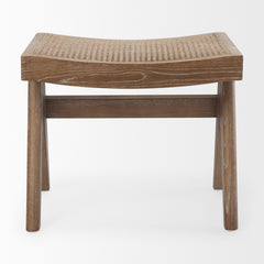 Arvin Medium Brown Wooden Stool - Ornate Home