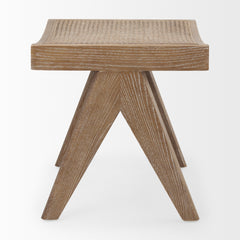 Arvin Medium Brown Wooden Stool - Ornate Home
