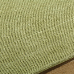 Arvok Olive Green Organic Block Art Deco Wool Handmade Area Rug - Clearance - Ornate Home