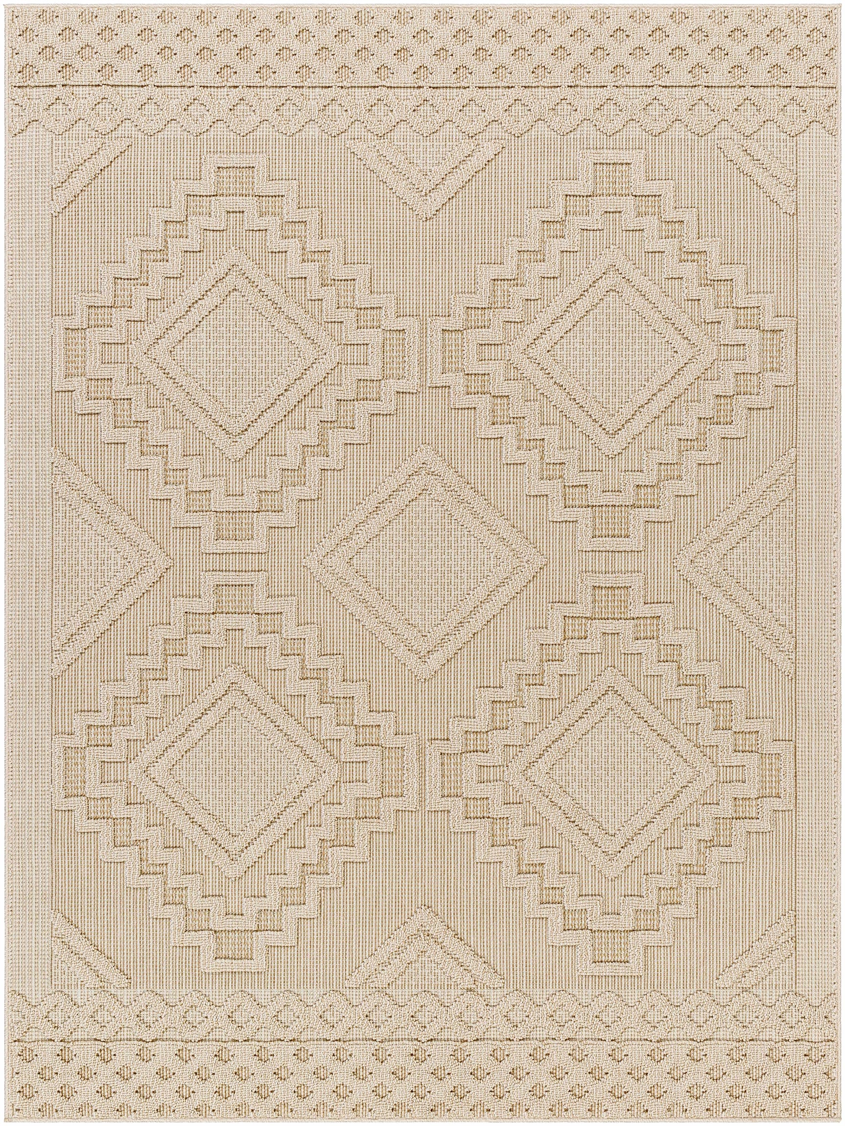 Arwid Bone Outdoor Area Rug - Clearance - Ornate Home