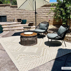 Arwid Bone Outdoor Area Rug - Clearance - Ornate Home