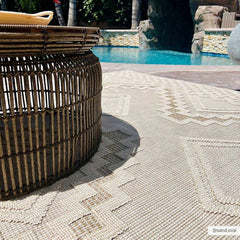 Arwid Bone Outdoor Area Rug - Clearance - Ornate Home