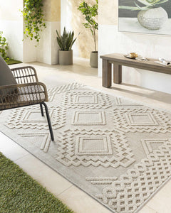 Arwid Bone Outdoor Area Rug - Clearance - Ornate Home