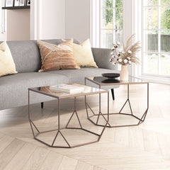 Arzon Bronze Coffee Table Set (2-Piece) - Ornate Home