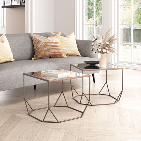 Arzon Bronze Coffee Table Set (2-Piece) - Ornate Home