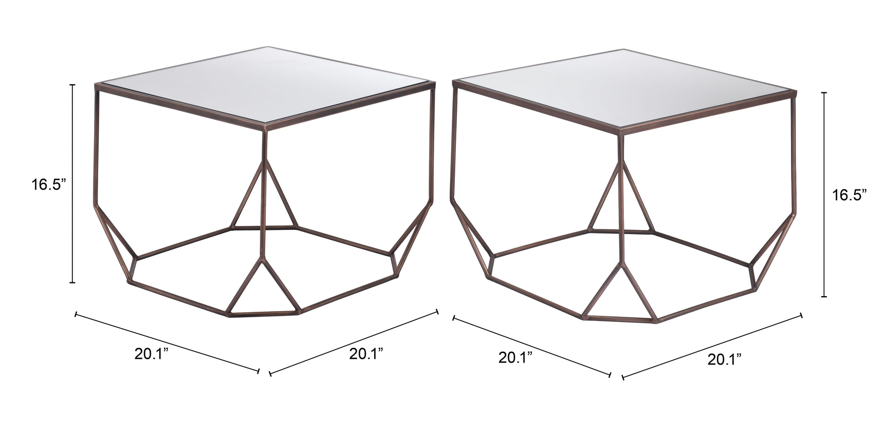 Arzon Bronze Coffee Table Set (2-Piece) - Ornate Home