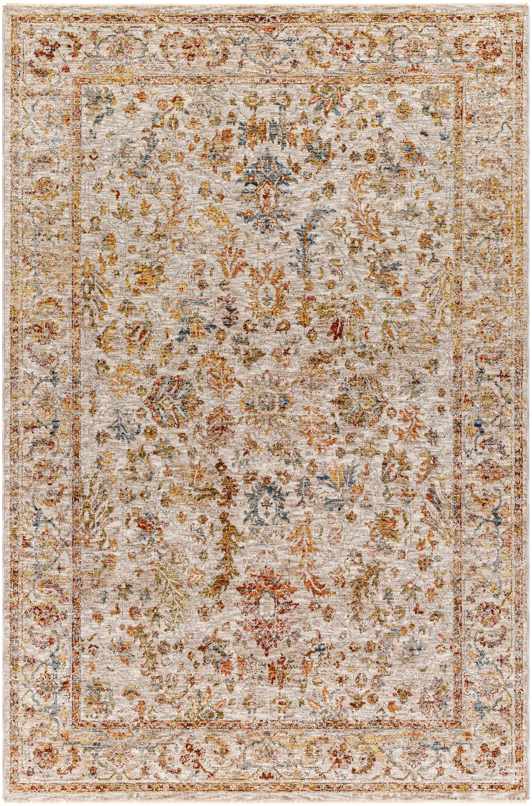 Asabi Beige Textured Rug with Fringes - Ornate Home