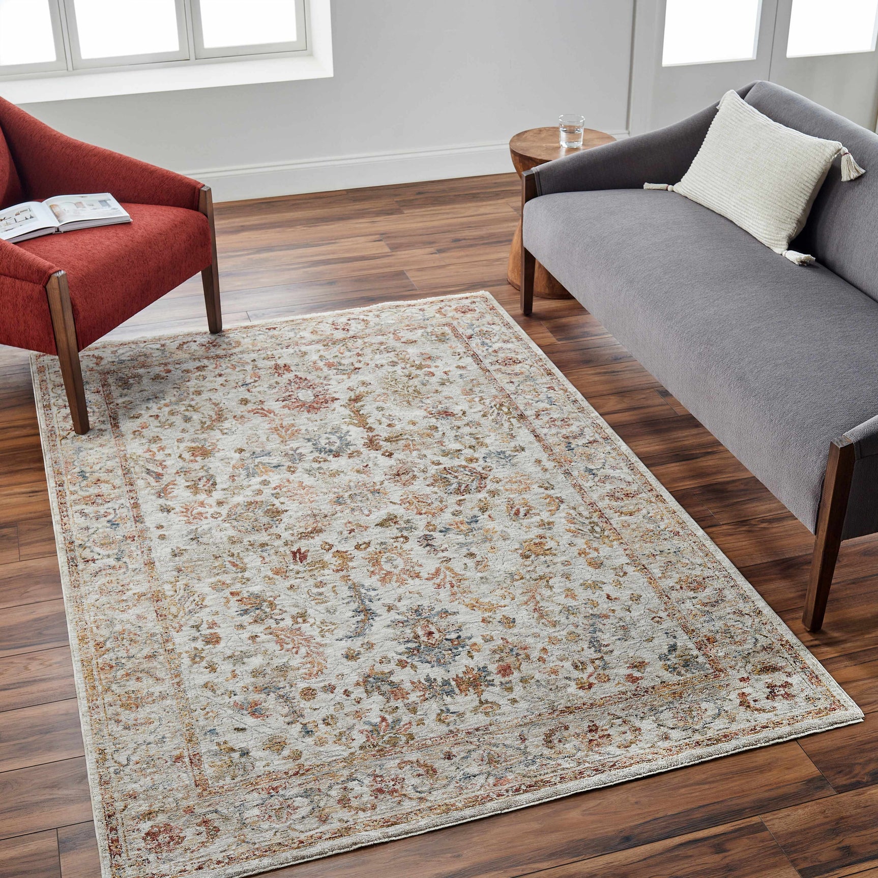 Asabi Beige Textured Rug with Fringes - Ornate Home