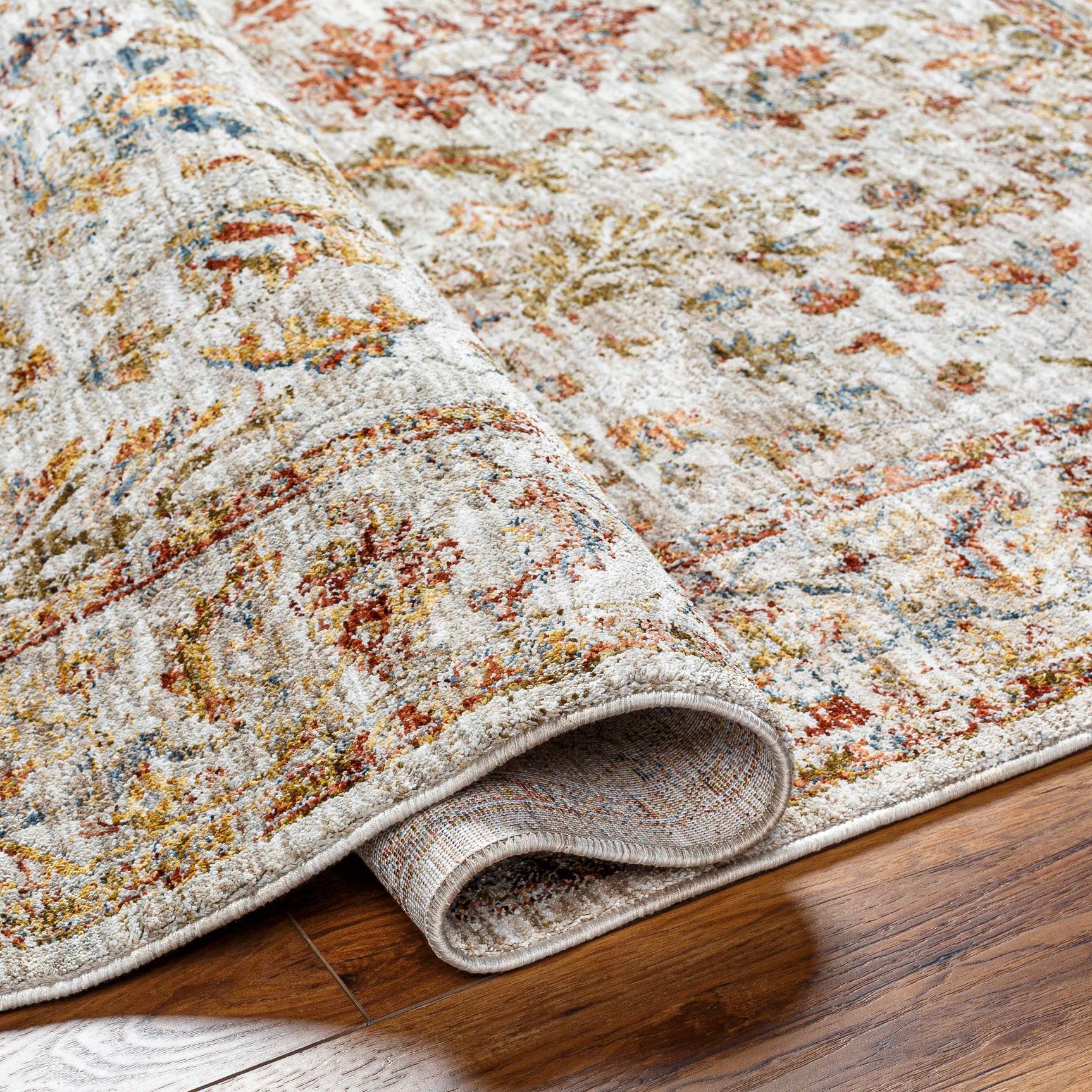 Asabi Beige Textured Rug with Fringes - Ornate Home
