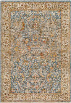 Asabi Blue Textured Rug with Fringes - Ornate Home