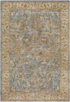 Asabi Blue Textured Rug with Fringes - Ornate Home