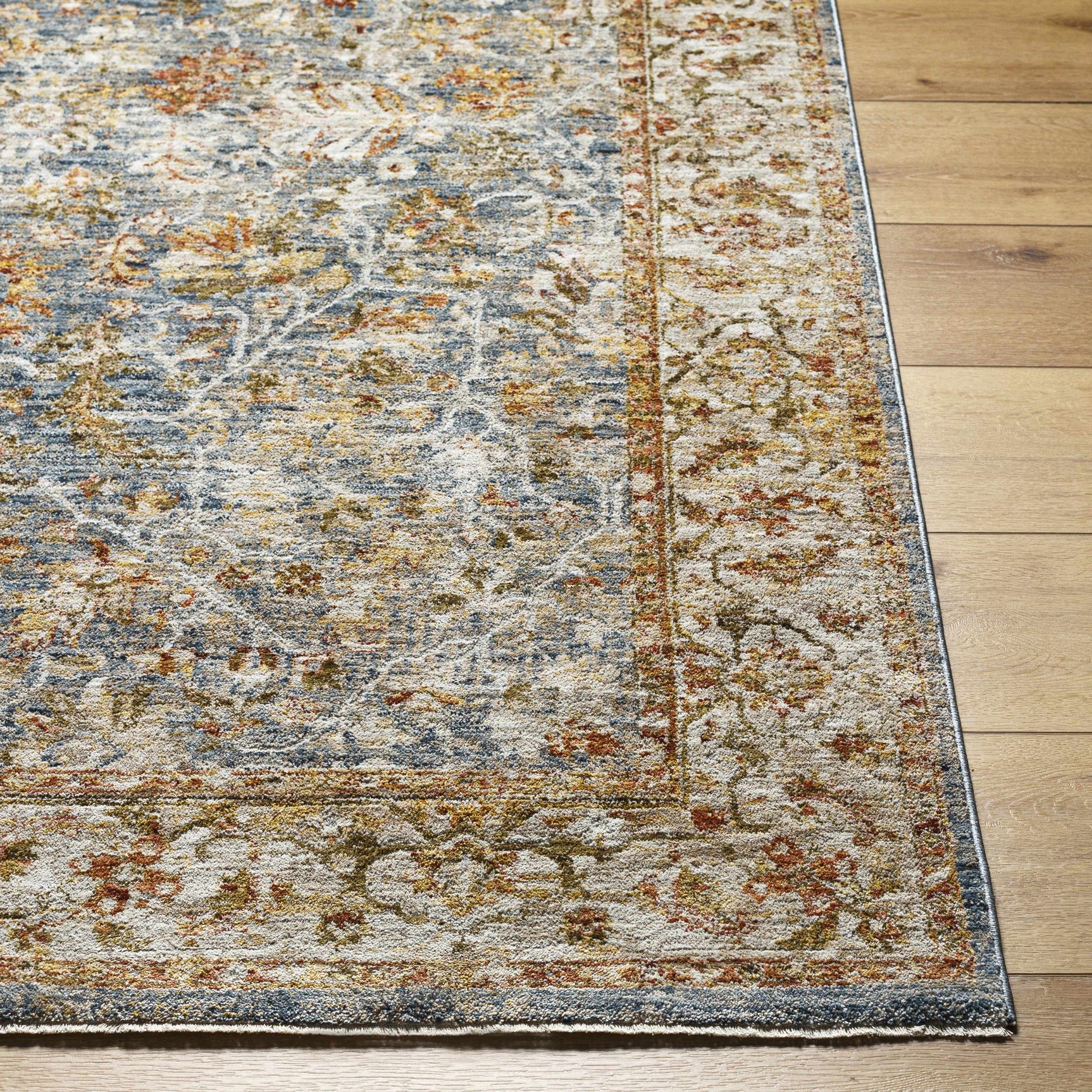 Asabi Blue Textured Rug with Fringes - Ornate Home