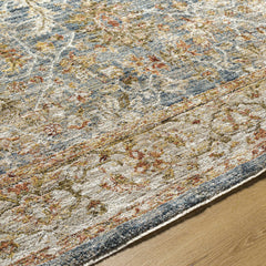 Asabi Blue Textured Rug with Fringes - Ornate Home