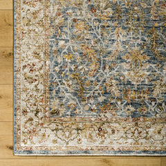 Asabi Blue Textured Rug with Fringes - Ornate Home