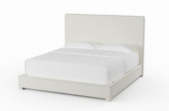 Asana White/Cream King Panel Bed - Ornate Home