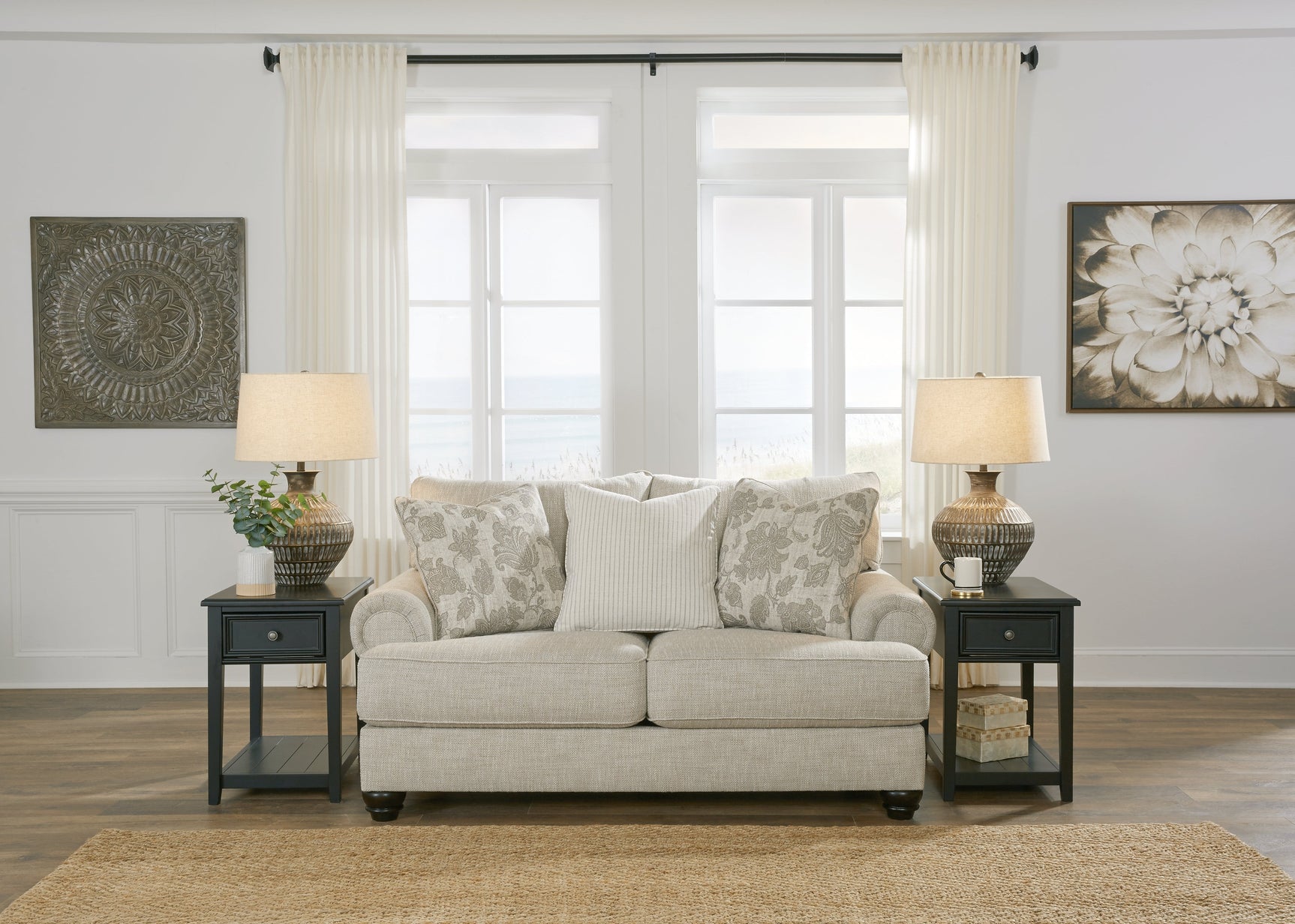Asanti Fog Loveseat and Ottoman (Online Special Price) - Ornate Home