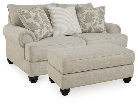 Asanti Fog Loveseat and Ottoman - Ornate Home