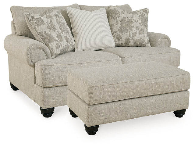 Asanti Fog Loveseat and Ottoman - Ornate Home