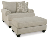Asanti Fog Oversized Chair and Ottoman - Ornate Home