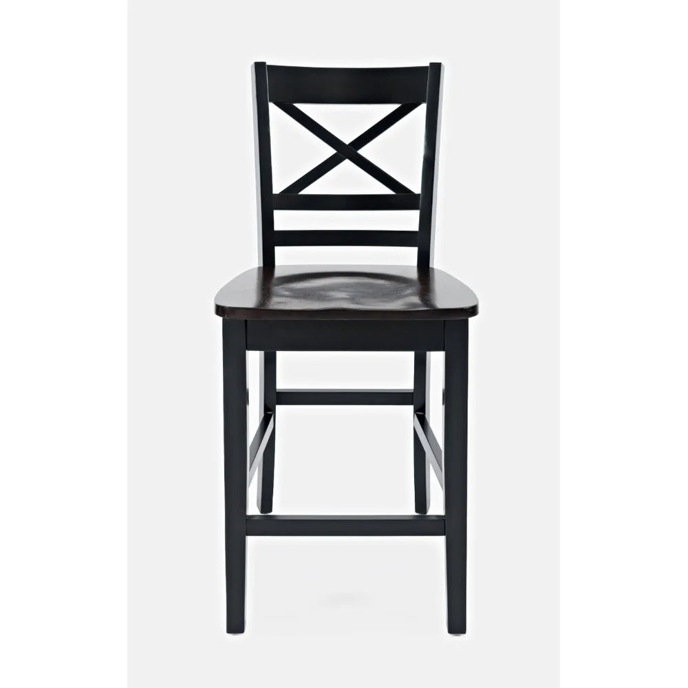 Asbury Park Black/Autumn Brown Counter Dining Table, (2) Stools, Bench - Ornate Home