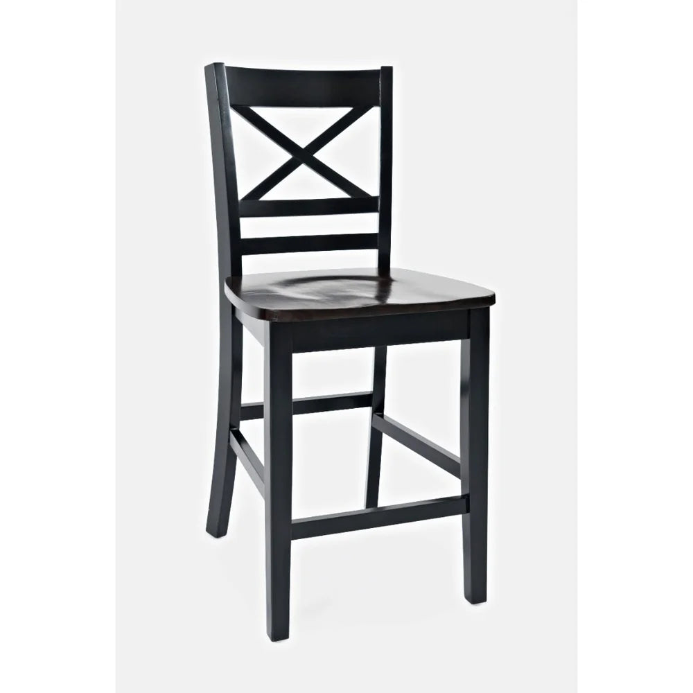 Asbury Park Black/Autumn Brown Counter Dining Table, (2) Stools, Bench - Ornate Home